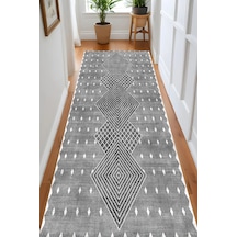 Eliana Home Dijital Baskı Yıkanabilir Kaymaz Taban Salon Halısı Ve Yolluk Rv062-fnl335 Gri