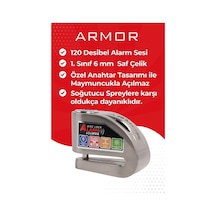 Armor Alarmlı Motorsiklet Disk Kilidi Çelik Gövde 606 Mva 6mm-inox