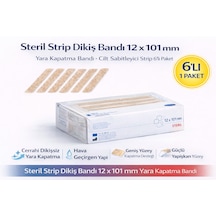 Steril Strip Dikiş Bandı 12 X 101 Mm Yara Kapatma Bandı Cilt Sabitleyici Strip 6lı Paket