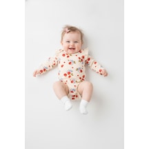 Tiffany Baby & Kids Strawberry Garden Organik Tasarımlı Uzun Kol Body ekru