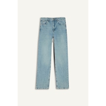 Defacto Comfort Straight Normal Bel Bilek Boy Jean Yıkamalı Pantolon G2215ax25wnnm28 Mavi