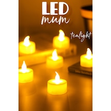 6 Adet Led Mum Tealight Mini Dumansız Pilli Alevli Dekoratif Yapay Mum Işıldak Beyaz 1036-2 Beyaz