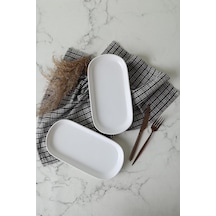 Beyaz Noyan Kayık Tabak 28 Cm 2 Adet 006 Çok Renkli