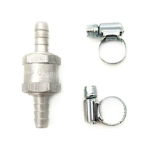 Mazot Benzin Yakıt Çekvalf 8mm ve 2 Adet Hortum Kelepçesi