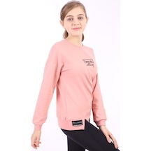 Toontoy Kız Çocuk Baskılı Sweatshirt Koyu Pudra