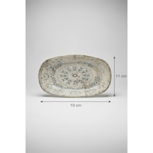 12'li Valencia Oval Kayık Tabak 19cm Dijital Fade Rinart Krem