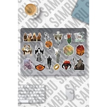 Yüzüklerin Efendisi Temalı Sticker Etiket Seti - Lord Of The Rings Sticker - Laptop Notebook Telefon Abanoz