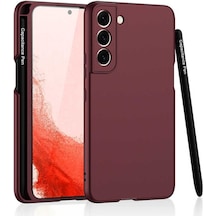Rba Aksesuar Galaxy Uyumlu S22 Kılıf Rba Kalemli Kıpta Kapak - Mürdüm Çok Renkli