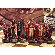 Camelot Satranç Figürleri Şah 8 Cm Kral Arthur, Merlin Ve Şövalyelerin Dünyası Sadece Figür