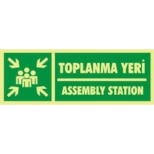 İzmir Serigrafi Fotolümen Toplanma Yeri / Assembly Station 2.6 Mm Pvc Uyarı Levhası 10 X 30 Cm