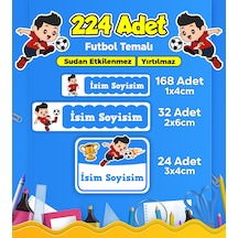 Futbol Temalı Okul Kreş Kişiye Özel İsim Etiket Seti - Model 291 Çok Renkli