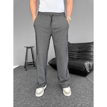 Su Yolu Çizgili Cepli Pantalon - Siyah -