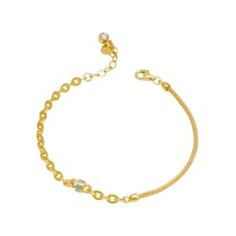 Debora Jewelry 14 Ayar Altın Mavi Mineli Zincir Bileklik