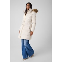Guess Kapüşonlu Kadın Mont-w6bl57w4196 Krem