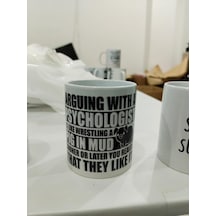 Lexroo Arguing With A Psychologist Kupa - Psikolog Tartışma Komik Seramik Bardak 325ml Çok Renkli