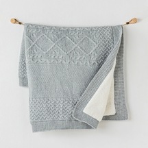 Andywawa Ac24337 Triko Bebe Battaniye 95x85 Grey Melange Gri