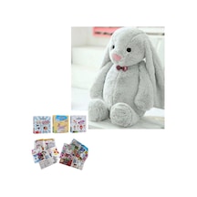 Uyku Arkadaşım Papyonlu Uzun Kulak 65 Cm Peluş Tavşan Ve Eğitici Eğlenceli Etkinlik Seti 001