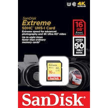 Sandisk Extreme SDSDXNE-016G-GNCIN 16 GB SDHC Class 10 UHS-I Hafıza Kartı