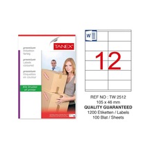 Tanex Tw-2512 Sevkiyat ve Lojistik Etiket 105x46 mm