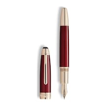 Montblanc Meisterstück Solitaire Altın Saat Dolma Kalem - F Uç 13 Bordo