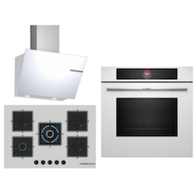 Bosch White Deluxe HBG7341W1 3D Fry - PNQ7B2P31O 75 CM Wok Bek - DWK66PJ20T 3 Lü Ankastre Set 619