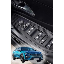 Peugeot 408 İle Uyumlu İç Trim Folyo Kaplama Set Mat Karbon Siyah
