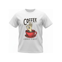 Urbantrendstore Unisex Kahve Temalı Oversize Fit Rahat Geniş Salaş T-shirt Günlük Tişört Beyaz
