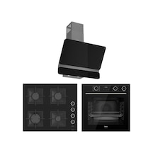 Ferre Fryart-Steamart SC Serisi Wok'lu Siyah 3'lü  XE64CS-SC405-D080 Ankastre Set