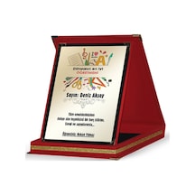 Kişiye Özel Kırmızı Plaket öğretmenler Günü Temalı-3