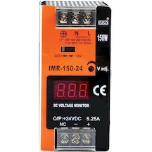 12VDC 12.5A 150W Dijital Göstergeli Ray Tipi Güç Kaynağı