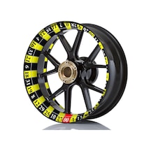 Sayılı Motosiklet Uyumlu Jant Şeridi 17 Inc Sticker Full Takım Set Çok Renkli