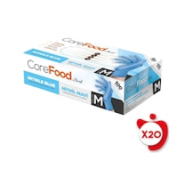 Bimel Corefood Pudrasız Nitril Eldiven M Beden Mavi 100'lü 20 Paket