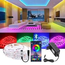 Rgb Şerit Led Işık 256 Renk Bluetooth Kontrol Set 2.5 Metre