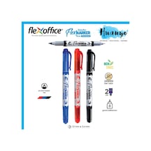 Flexoffice Permanent Marker Çift Taraflı Siyah Mürekkep 12 Li Fo-pm07 Çok Renkli