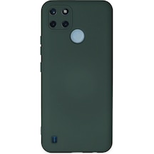 Ilkeshop Newface Realme C25y Kılıf Nano İçi Kadife Silikon - Koyu Yeşil