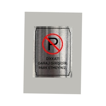 Metal Garaj Önü Park Yasak Uyarı Levhası 14x20 Cm Arkası Yapışkanlı