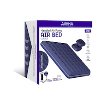 Auhma Afb1 Çift Kişilik Şişme Yatak Dahili Pompalı 203x152x22cm Kamp & Ev Kullanımı İçin MAVI Mavi