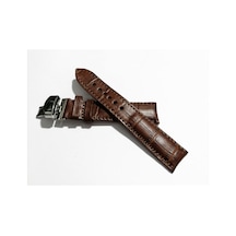 Fado &hertür Saate &uygun Kelebek Toka 24 Mm Kahve Kordon 192 Gumuş Toka Kahverengi