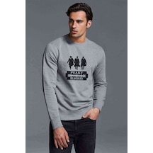 Peaky Blinders Tommy Shelby Jilet Baskılı Gri Erkek Sweatshirt