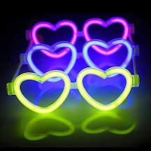 Glow Kalpli Fosforlu Gözlük 6 Lı Renkli Set Neon Parti Altın Ve Çok Renkli