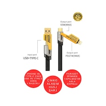 Şarj Kablosu 27w Ve 65w Hızlı Şarj Type-c Iphone Hepsi İle Uyumlu Paraşüt İpinden Kopmaz Kablo