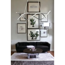 Legacy Lumora Modern Tasarım Gri Renk Beyaz Ledli Cafe - Mutfak - Salon 2 Li Led Avize Gri 80 X 100 Çok Renkli