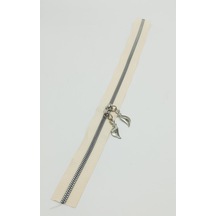 Angel Çanta Aksesuar Çift Başlı Krem Fermuar Gümüş Metal 40 Cm