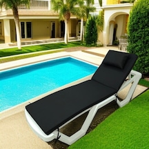Kapella Lüks Şezlong Minderi Yastıklı 5cm Sünger Siyah 175 x 55 x 5 Siyah