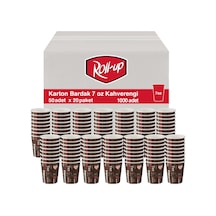 Roll-up Karton Bardak 7 Oz Kahverengi 50li 20 Paket 1000 Adet