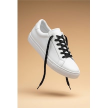 Last İcon Siyah Renk Yassı Örgü Ayakkabı Bağcığı Spor Sneaker Uyumlu Siyah