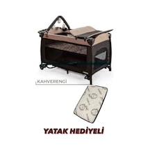 Öykü Bebek Diyari Yatak Hediyeli Oyun Park Beşik Kahverengi