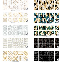 Sones Geometrik Desen Merdiven Duvar Karosu Sticker Mutfak Ocağı Su Ve Yağ Geçirmez Etiketler, Özellikler: S: 10x10cm Ht-013 Gümüş Diğer