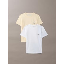 Calvin Klein Monologo Cn 2 Pack T, Tgy Kadın Krem T-shirt