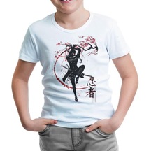 Japon Savaşçı - Rüzgar Beyaz Çocuk Tshirt